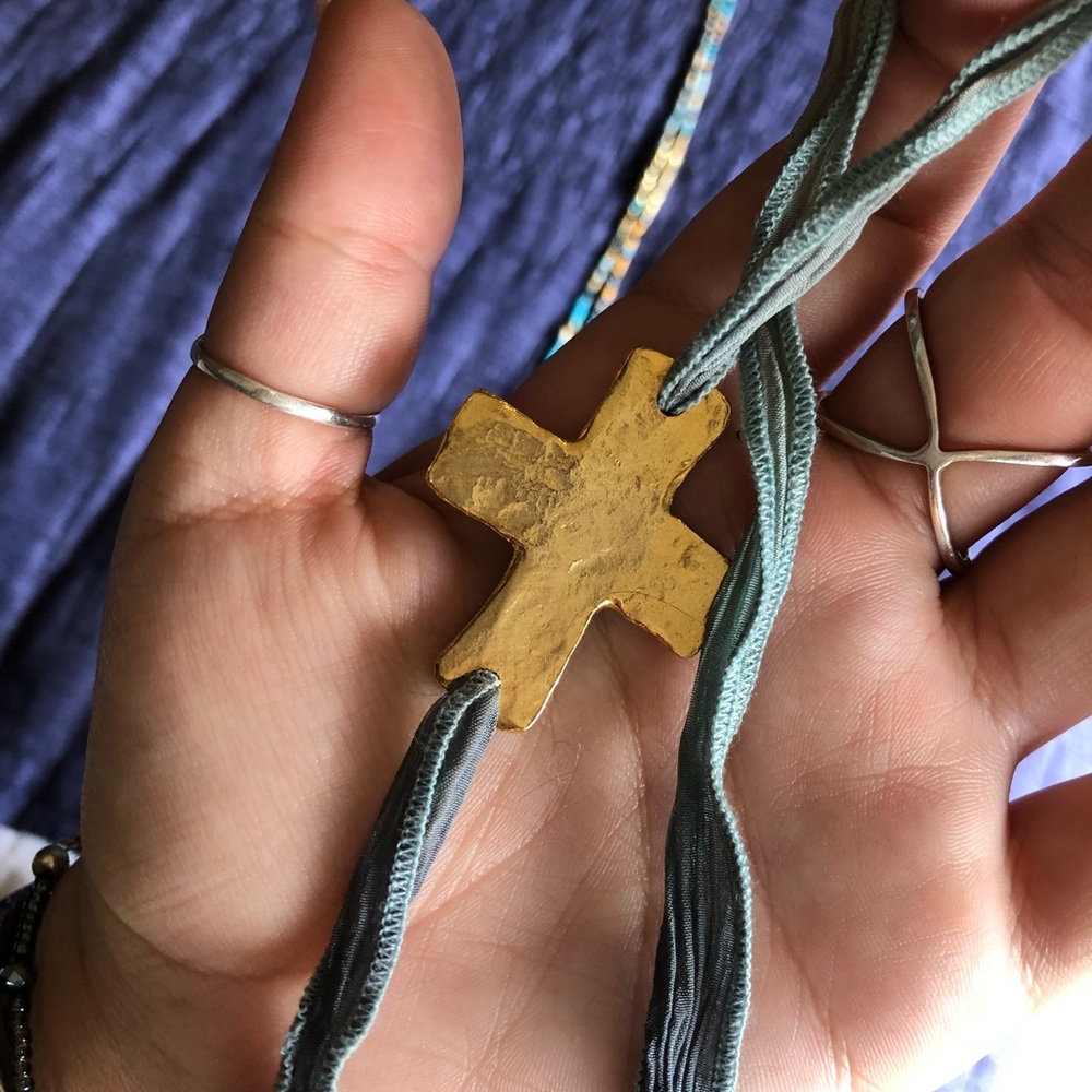 Wrap cross bracelet or necklace